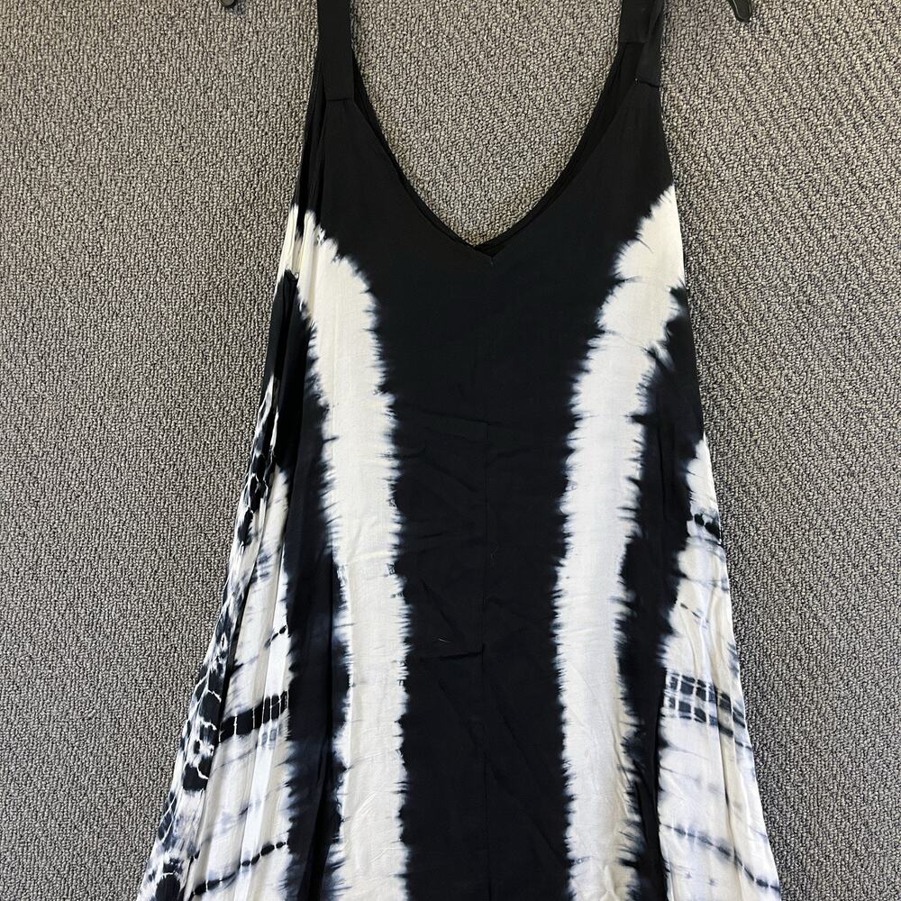Orageous Black and grey tie-dye maxi dress with asymmetrical handkerchief hem Sm